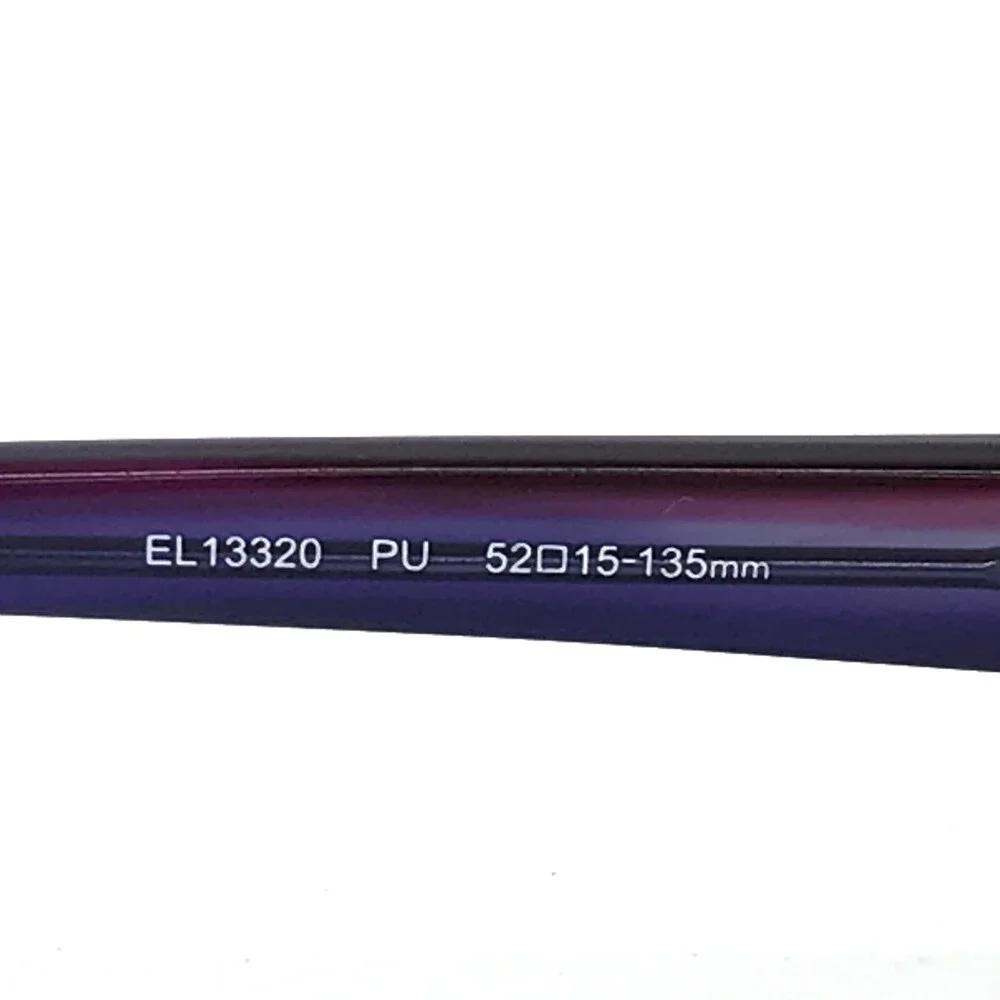Elle Eyeglasses Frames EL13320 PU Shiny Purple Rectangle Full Rim 52-15-135